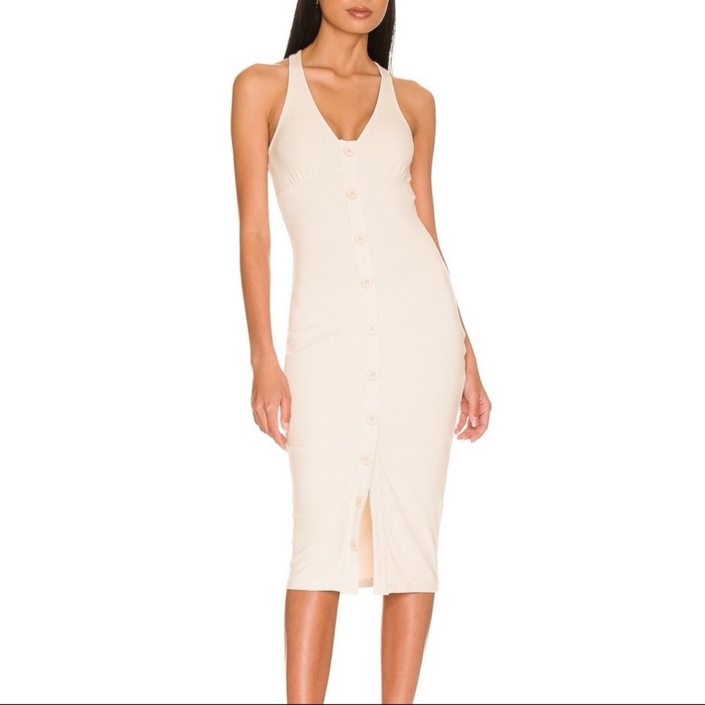 Revolve Cream Midi Dress